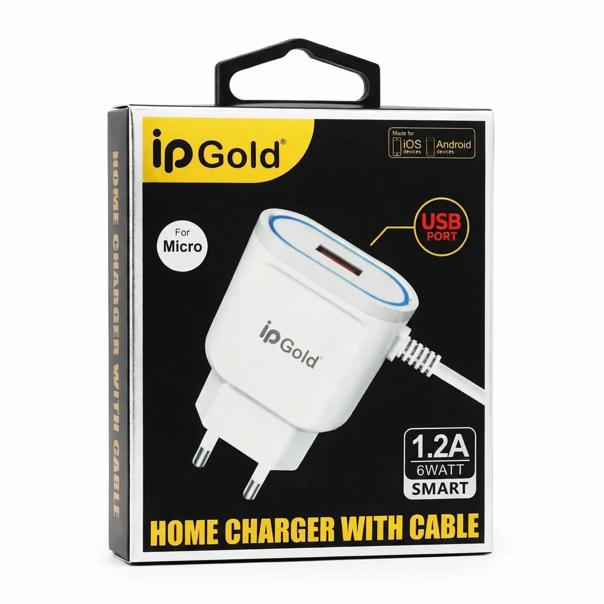 ip Gold 1.2A 6WATT Smart Home Charger with Cable