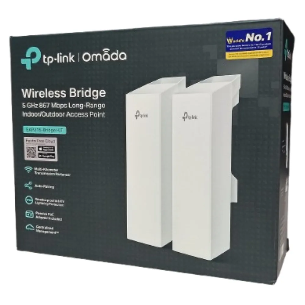 Tp Link Wireless Bridge 5 GHz 867 Mbps Long-Range Indoor/Outdoor Access Point-EAP215-Bridge KIT (2Y)
