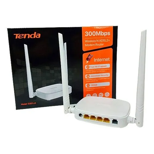 Tenda D301 v4 N300 Wi-Fi ADSL Modem Router.