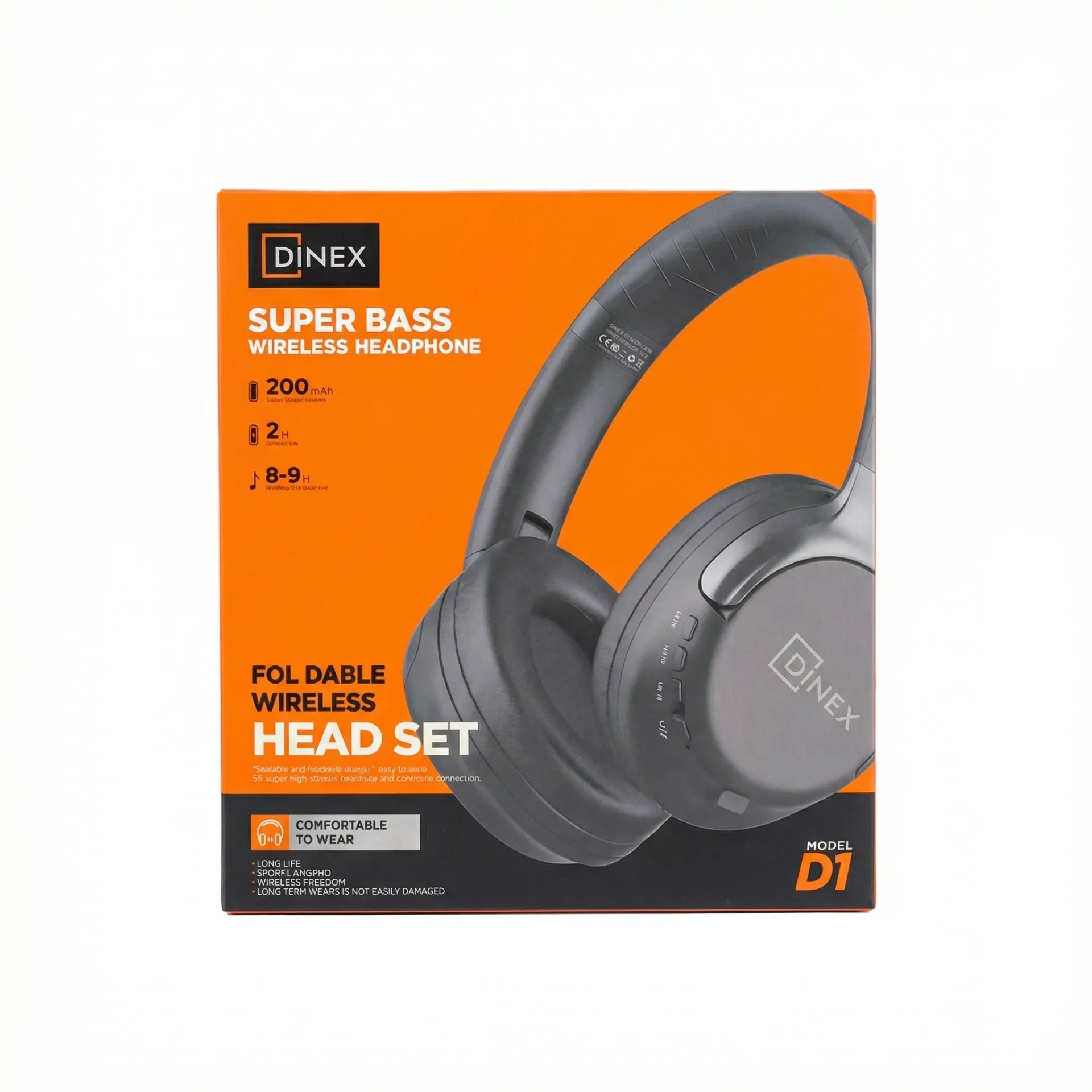DINEX Super Bass Wireless Headphone, Model D1